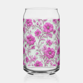 Lebendiges rosa Blumenmuster mit Magenta-Blumen Dosenglas