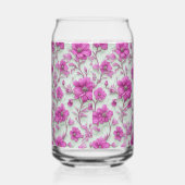 Lebendiges rosa Blumenmuster mit Magenta-Blumen Dosenglas (Rechts)