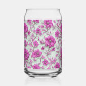 Lebendiges rosa Blumenmuster mit Magenta-Blumen Dosenglas (Links)