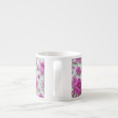 Lebendiges rosa Blumenmuster mit Magenta-Blumen Espressotasse (Rückseite)