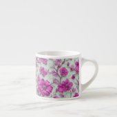 Lebendiges rosa Blumenmuster mit Magenta-Blumen Espressotasse (Rechts)