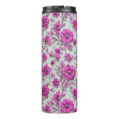 Lebendiges rosa Blumenmuster mit Magenta-Blumen Thermosbecher (Rückseite)