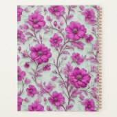 Lebendiges rosa Blumenmuster mit magenta Blüten Planer (Rückseite)