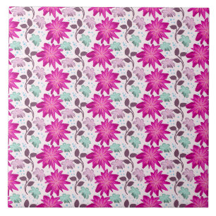 Lebendiges rosa Blumenmuster Moderne, kräftige B Fliese