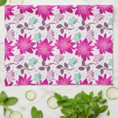 Lebendiges rosa Blumenmuster | Moderne, kräftige B Geschirrtuch (Gefaltet)