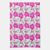 Lebendiges rosa Blumenmuster | Moderne, kräftige B Geschirrtuch (Vertikal)