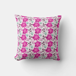 Lebendiges rosa Blumenmuster Moderne, kräftige B Kissen
