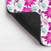 Lebendiges rosa Blumenmuster | Moderne, kräftige B Mousepad (Ecke)