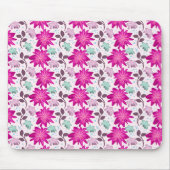 Lebendiges rosa Blumenmuster | Moderne, kräftige B Mousepad (Vorne)
