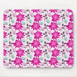 Lebendiges rosa Blumenmuster Moderne, kräftige B Mousepad