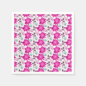 Lebendiges rosa Blumenmuster | Moderne, kräftige B Serviette (Vorderseite)