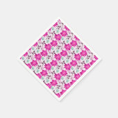 Lebendiges rosa Blumenmuster | Moderne, kräftige B Serviette (Ecke)