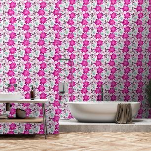 Lebendiges rosa Blumenmuster   Moderne, kräftige B Tapete