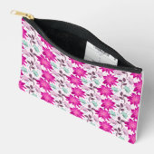 Lebendiges rosa Blumenmuster | Moderne, kräftige B Zubehörtasche (Offen)