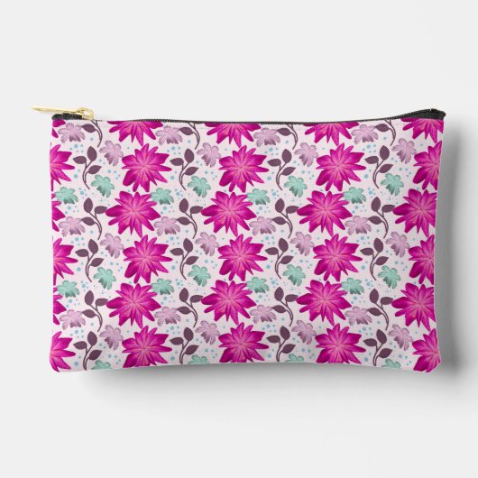 Lebendiges rosa Blumenmuster | Moderne, kräftige B Zubehörtasche (Vorderseite)
