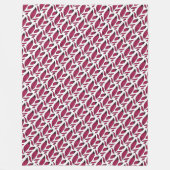 Lebendiges rosa Feder Muster Fleecedecke (Vorderseite)