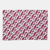 Lebendiges rosa Feder Muster Geschirrtuch (Horizontal)