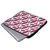 Lebendiges rosa Feder Muster Laptopschutzhülle (Vorne Knopf)