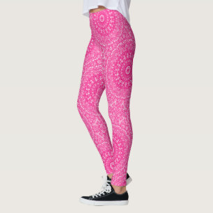 Lebendiges Rosa Mandala-Muster Leggings