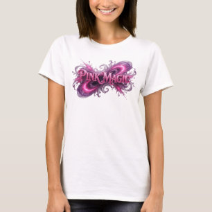 Lebendiges Rosa PINK MAGIC Druck T-Shirt