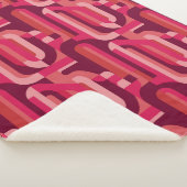 lebendiges rosa retro abstraktes Muster Sherpadecke (3/4)