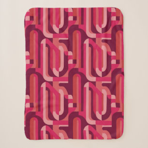 lebendiges rosa retro abstraktes Muster Sherpadecke