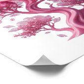 Lebendiges Rosa Rotes Glas Baum 3D Text Kunst Poster (Ecke)