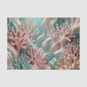 Lebendiges rosa Teal-Korallenriff Unterwasser Ozea Seidenpapier