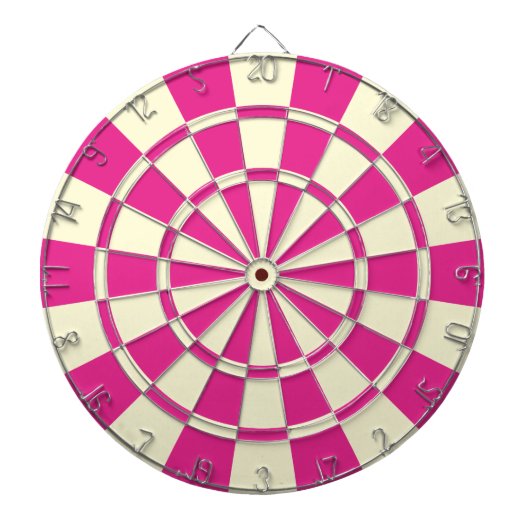 Lebendiges Rosa und creme-beiger Farbton Dartscheibe (vorne)