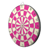 Lebendiges Rosa und creme-beiger Farbton Dartscheibe (Vorderseite rechts)