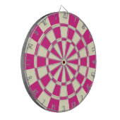 Lebendiges Rosa und creme-beiger Farbton Dartscheibe (Vorderseite Links)