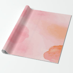 Lebendiges rosa und orangefarbenes Wasserfarben-De Geschenkpapier
