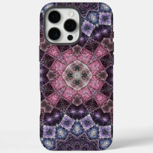 Lebendiges rosa und violettes Mandala-Netzmuster iPhone 16 Pro Max Hülle