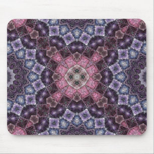 Lebendiges rosa und violettes Mandala-Netzmuster Mousepad