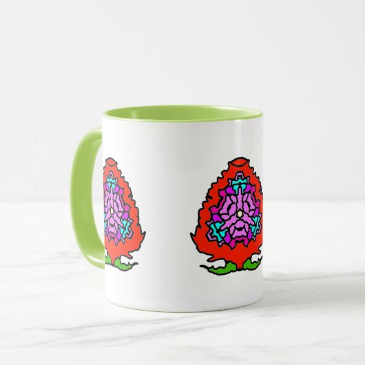 Lebendiges Rosenmandala Tasse (Vorderseite Links)