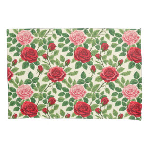 🌹 Lebendiges Rosenmuster Romantisches Geschenk fü Kissenbezug