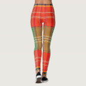 Lebendiges Rot Grün Großformat-Karomuster Leggings (Rückseite)