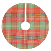 Lebendiges Rot Grün Großformat-Karomuster Polyester Weihnachtsbaumdecke (Vorderseite)