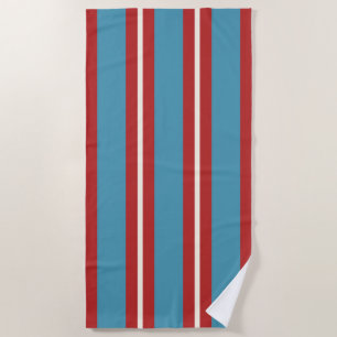 Lebendiges Rot- und Blau gestreiftes Muster modern Strandtuch