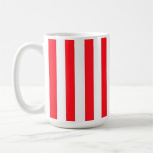 Lebendiges Rot-Weiß-Gestreift Muster Kaffeetasse