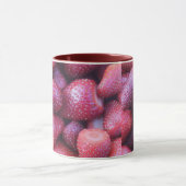 Lebendiges rotes Erdbeermuster Keramik-Kaffeetasse Tasse (Zentrum)