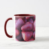 Lebendiges rotes Erdbeermuster Keramik-Kaffeetasse Tasse (Links)