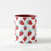 Lebendiges rotes Erdbeermuster Keramik-Kaffeetasse Tasse (Zentrum)