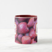 Lebendiges rotes Erdbeermuster Keramik-Kaffeetasse Tasse (Zentrum)