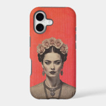 Lebendiges rotes Frida-Porträt iPhone-Case