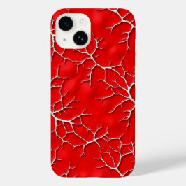 Lebendiges rotes iPhone-Case mit Ast-Textur Case-Mate iPhone 14 Hülle