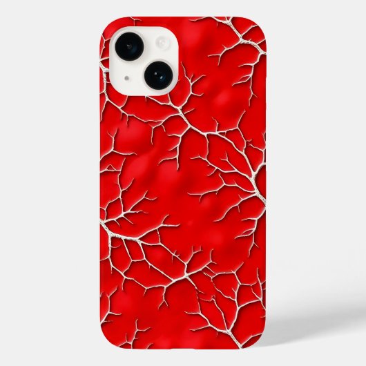 Lebendiges rotes iPhone-Case mit Ast-Textur Case-Mate iPhone Hülle (Rückseite)