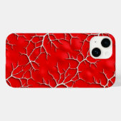 Lebendiges rotes iPhone-Case mit Ast-Textur Case-Mate iPhone Hülle (Rückseite (Horizontal))