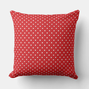 Lebendiges rotes Polka-Punkt-Musterdesign Kissen