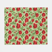 Lebendiges rotes Ranunculus-Blumenmuster Fleecedecke (Vorderseite (Horizontal))